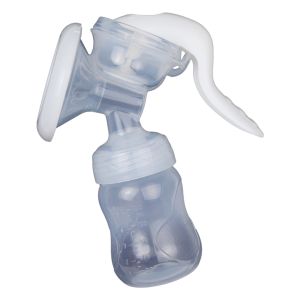 FAIRBIZPS Silicone Manual Breast Pump with Feeding Nipple BPA Free - Manual (White)