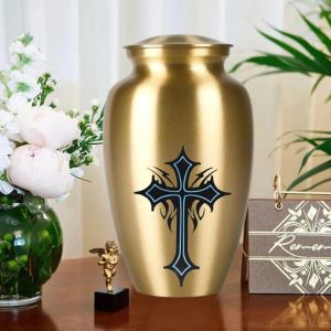 10 inch Human Decorative Religious Cross Cremation Urn