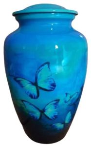 Blue Butterfly Design Adult Cremation Urn