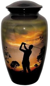 Designer Golfer Printed Cremation Ash Urn