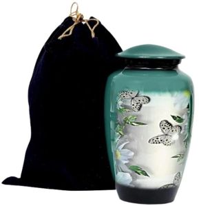 Handcrafted Human Ashes Urn with Velvet Bag