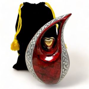 Teardrop Heart Brass Cremation Urn