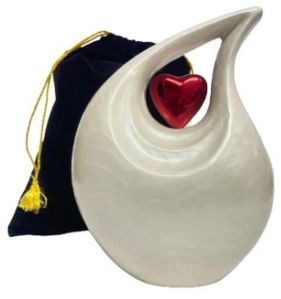 White Teardrop Adult Ceramic Cremation Urn