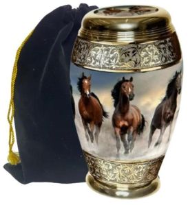 Wild Horses Cremation Urns with Velvet Bag