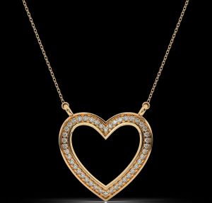 LNP-08 Open Heart Diamond Pendant Necklace