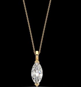 LNP-22 Solitaire Marquise Diamond Pendant Necklace