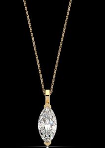 LNP-23 Solitaire Marquise Diamond Pendant Necklace