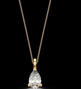 LNP-30 Solitaire Pear Diamond Pendant Necklace