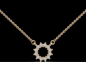 LNP-46 Open Circle Diamond Pendant Necklace