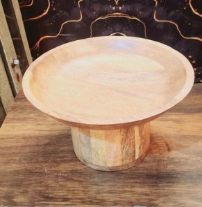 Brown Wooden Cake Stand