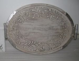 Carved Wooden Serving Tray
