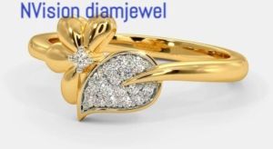 natural diamond pear cluster floral ring