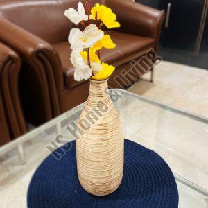 Iris Beige Bottle Neck Decorative Flower Vase