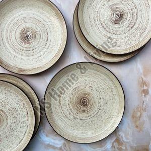 Iris Beige Ceramic Dinner Plates Set