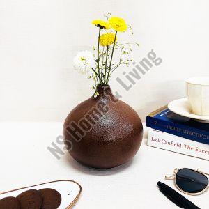 Rustic Brown Round Bud Small Flower Vase
