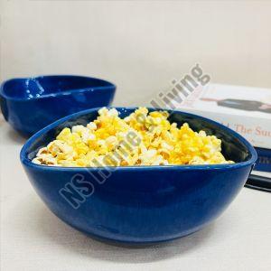 Sapphire Blue Triangle Ceramic Snack Bowl