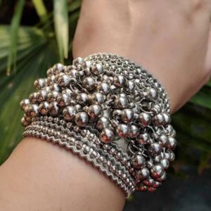 Oxidized Silver Bangle Bracelet sets