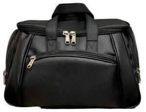 Black Rexine Duffle Bag