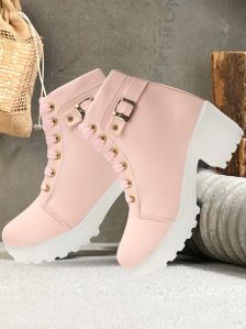 Girls Pink Ankle Length Boots