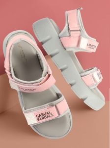 Ladies Pink & Grey Wedge Sandals