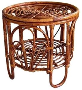 Bamboo Round Side Table for Indoor/Outdoor Spaces
