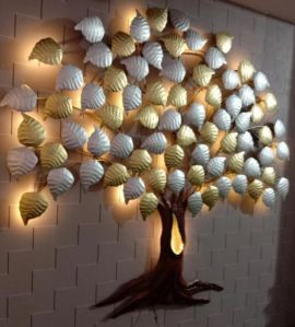 Big Size Metal Tree With Leaves Wall Art