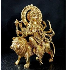 Brass Goddess Durga 8-hand Statue