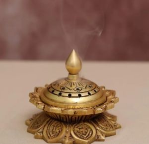 Brass Lotus Shaped Incense Burner/Dhoop Dani