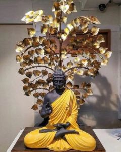 Buddha statue with Tree Black and yellow