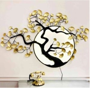 Metal Tree Of Life Wall Mounted Art With Light At Back