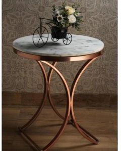 White Marble Round Side Table