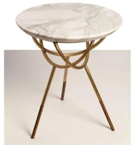 white marble side table