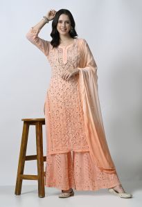 Double Shaded Georgette Kurta Palazzo Set