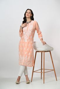 Pink Muslin Kurti