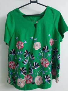 ladies cotton used fancy top