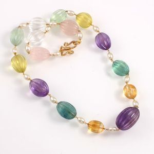 Natural Amethyst Tumbled Handmade Necklace