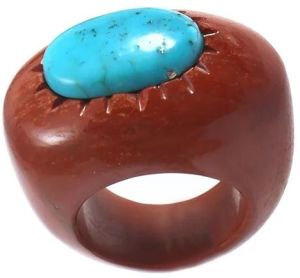 Natural Jasper Turquoise Unique Gemstone Ring