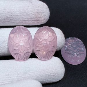 Natural Rose Quartz Carving Gemstone Earring