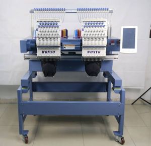 2 heads compact commercial embroidery machine