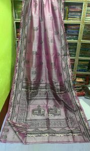 Pure Katan Silk Block Printed Saree