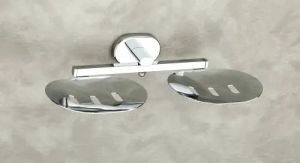Silver Stainless Steel Double Soap Dish