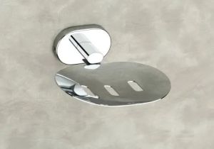 silver stainless steel soap dish