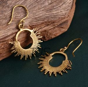 18k old plated handmade brass earrings