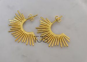 real brass handmade gold plated earrings
