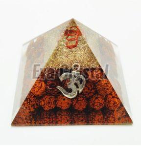 Polished Gemstone Om Rudraksha Orgone Pyramid For Decoration