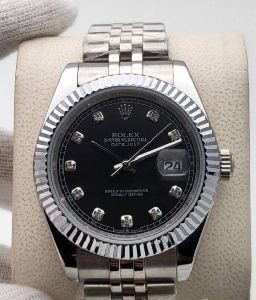 Rolex Datejust Diamond Set Bright Black Dial 41mm Jubilee Bracelet Replica Watch