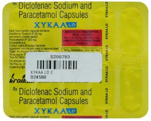 Diclofenac Sodium and Paracetamol 25mg Capsules