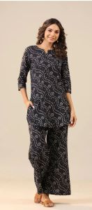 Bandhani Leheriya Print Muslin Silk Co-Ord Set