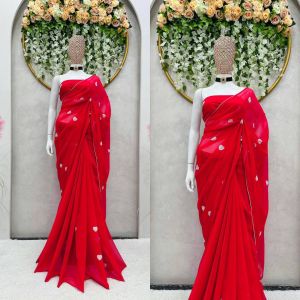 Red Ready To Wear Saree