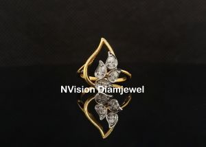 Four Pear Clover Natural Diamond Ring